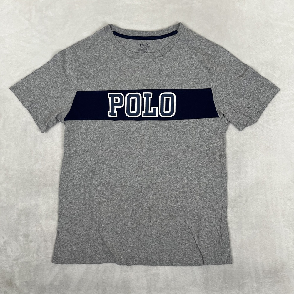 Polo Ralph Lauren T-Shirt Boys 18-20 Gray POLO Graphic Logo Short Sleeve Tee